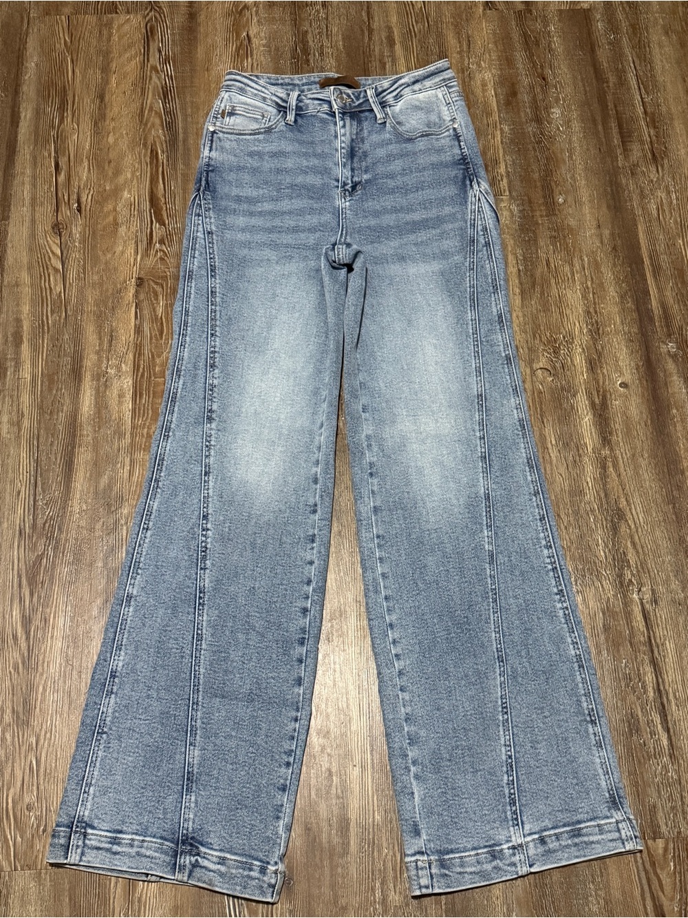 Judy Blue Retro Wide Jeans Women's 5/27 Front Seam High Rise Classic Baggy Fit D